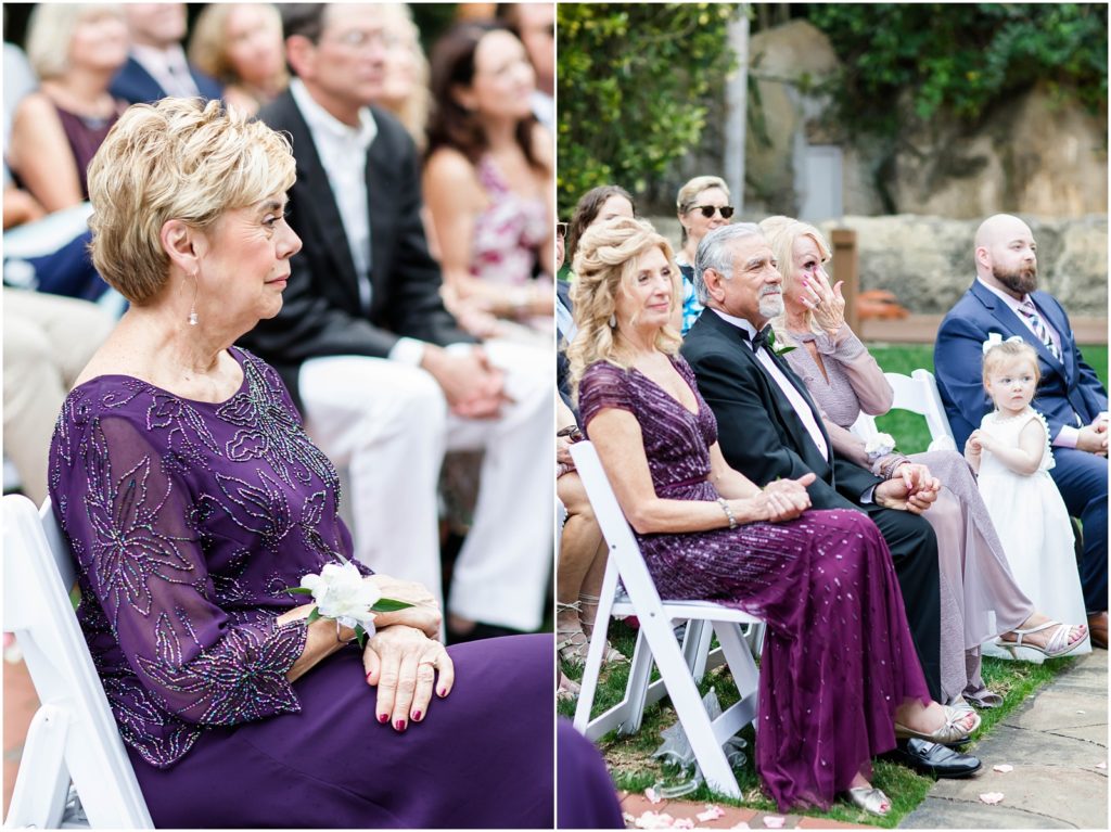 parents crying at wedding ceremony