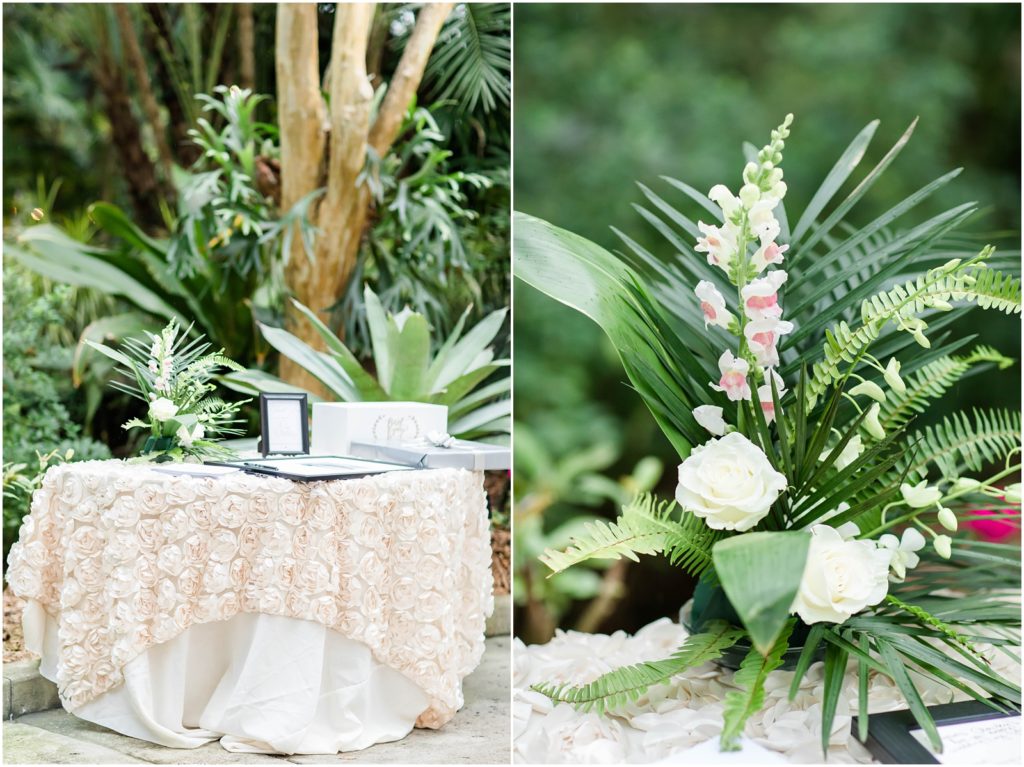 sunken gardens tropical wedding decor