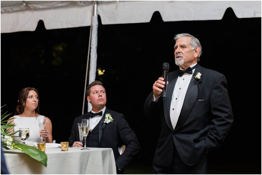 father of groom giving toast