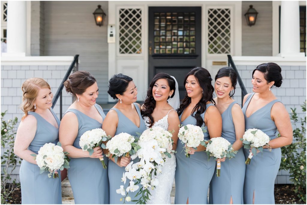Bride laughing with bridesmaids at The Orlo