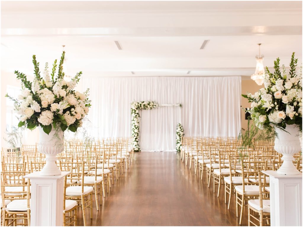 White Flowers at Ceremony at The Orlo
