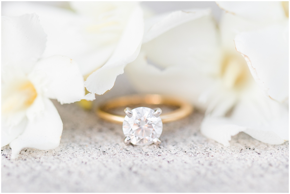 don cesar engagement session and gold engagement ring photo