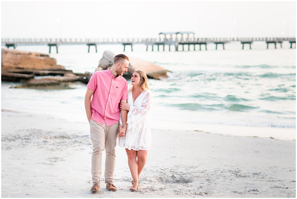 white dress beach engagement session outift