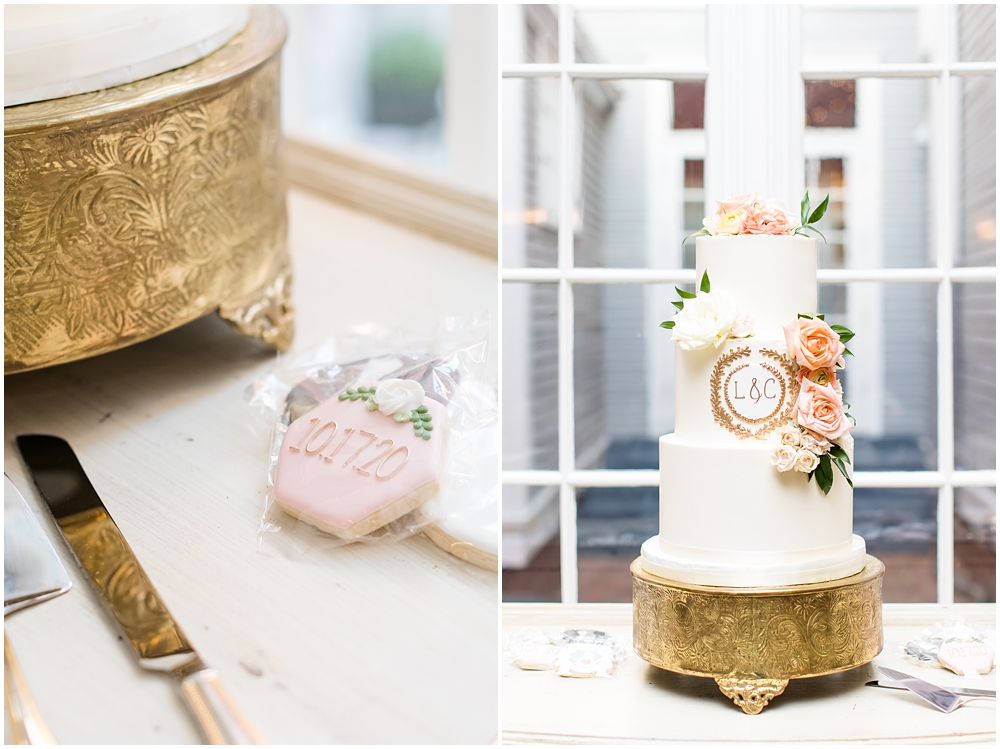 Artistic Whisk Wedding Cake on table at The Orlo House 