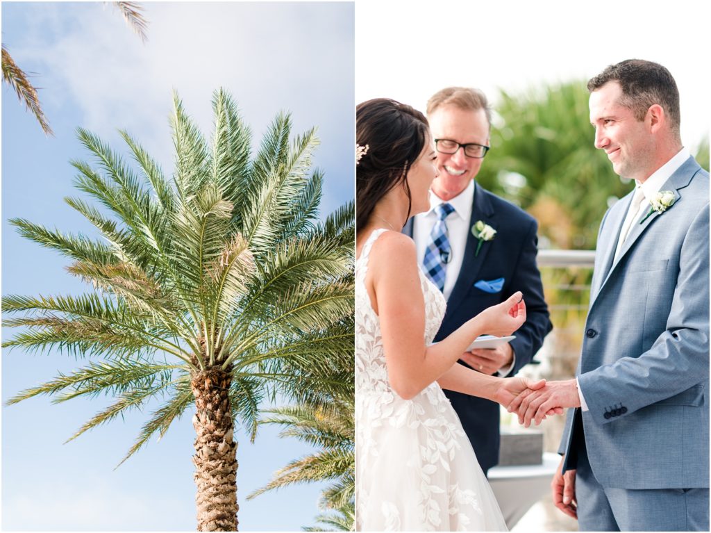 groom smiling at bride at clearwater wedding