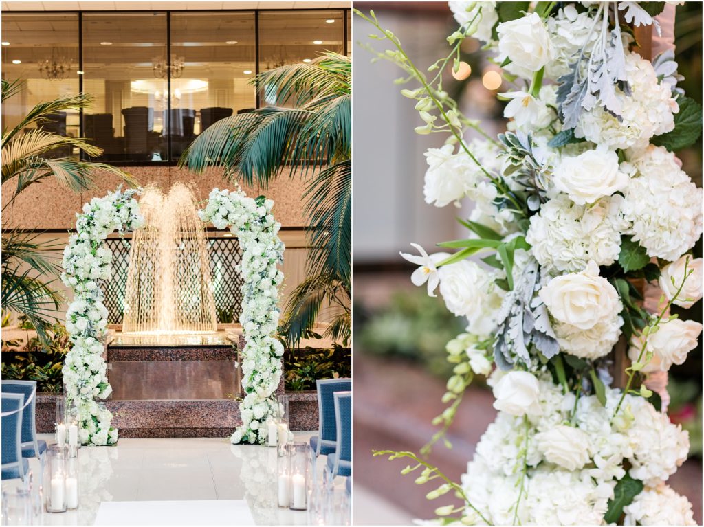 FH Events and Designs white floral arch in tampa wedding