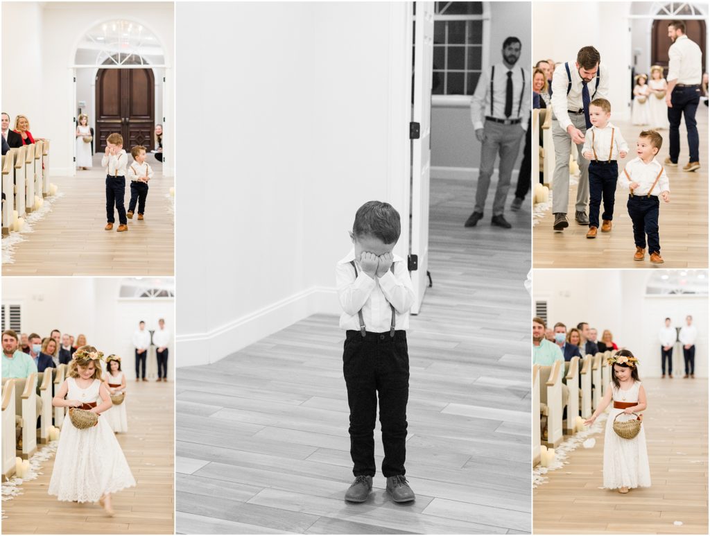 ring bearer crying walking down the aisle