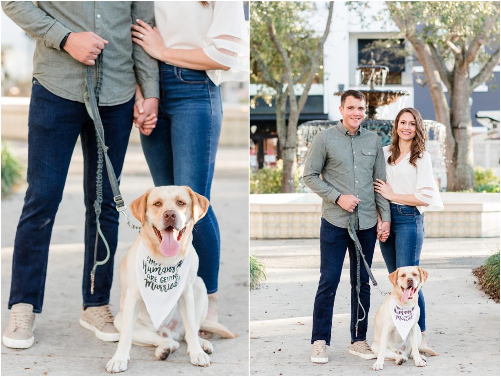 hyde park engagement session in tampa florida and a puppy