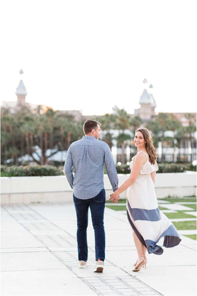 this is a couple walking at curtis hixon park in tampa