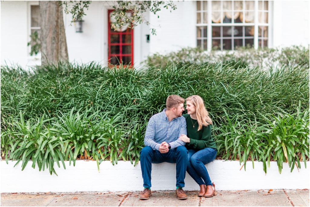 engagement session outside of their home on bayshore boulevard tampa