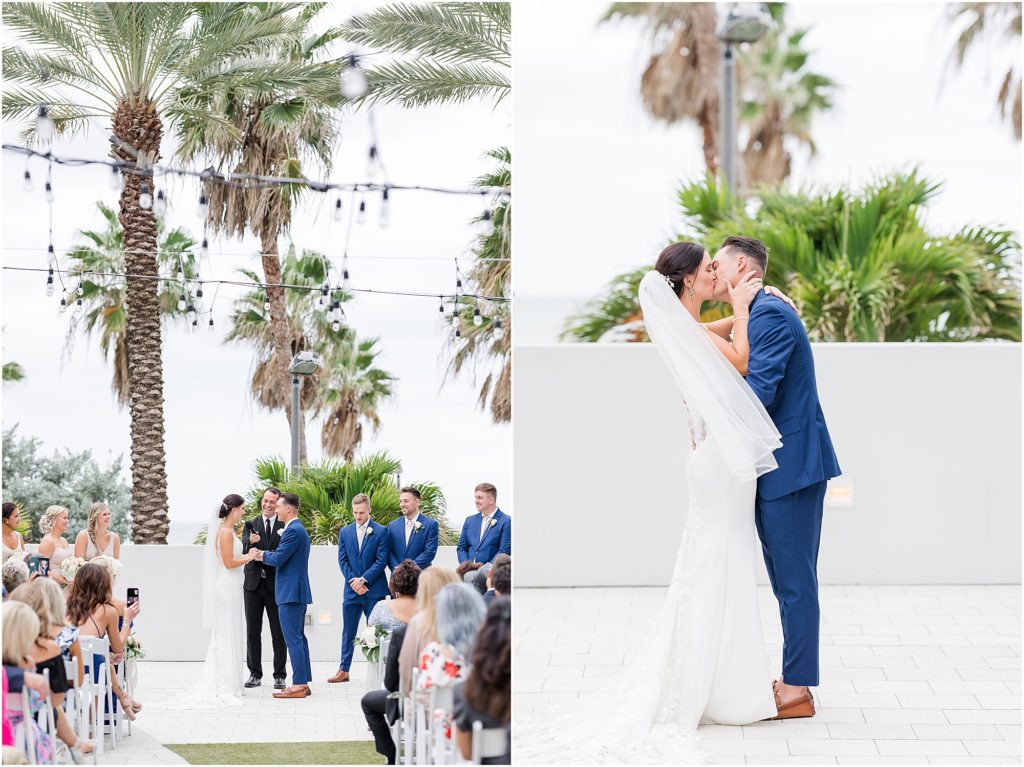 ceremony photos by the pool at wyndham grand clearwater