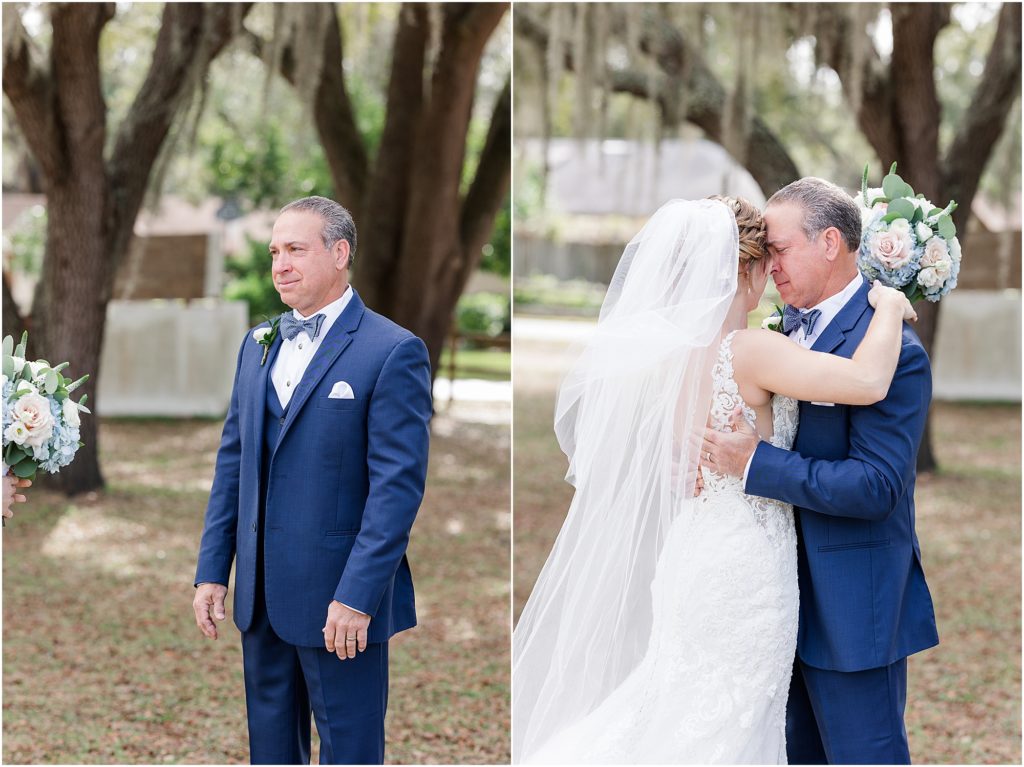 father daughter first look at lakeland wedding