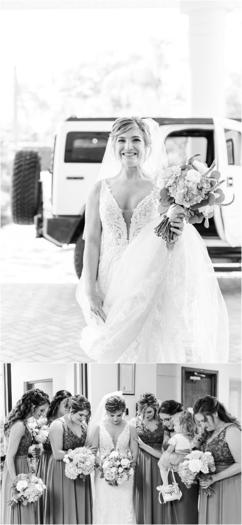bride getting out of hummer limo