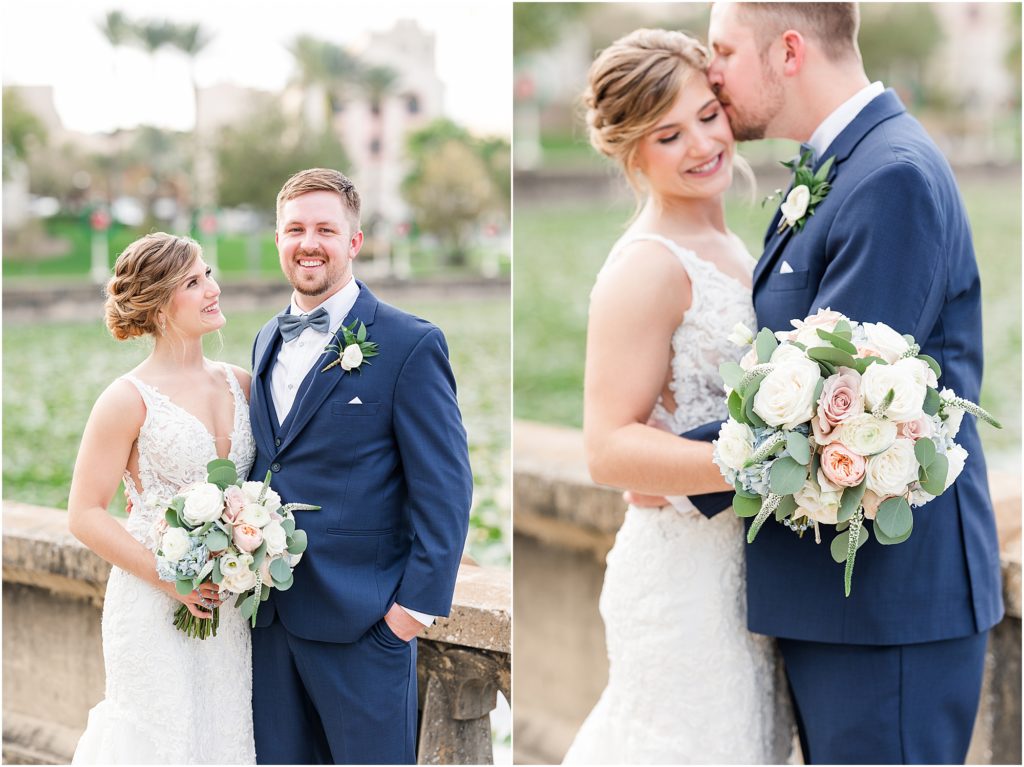 bride and groom at lakeland Florida wedding venue
