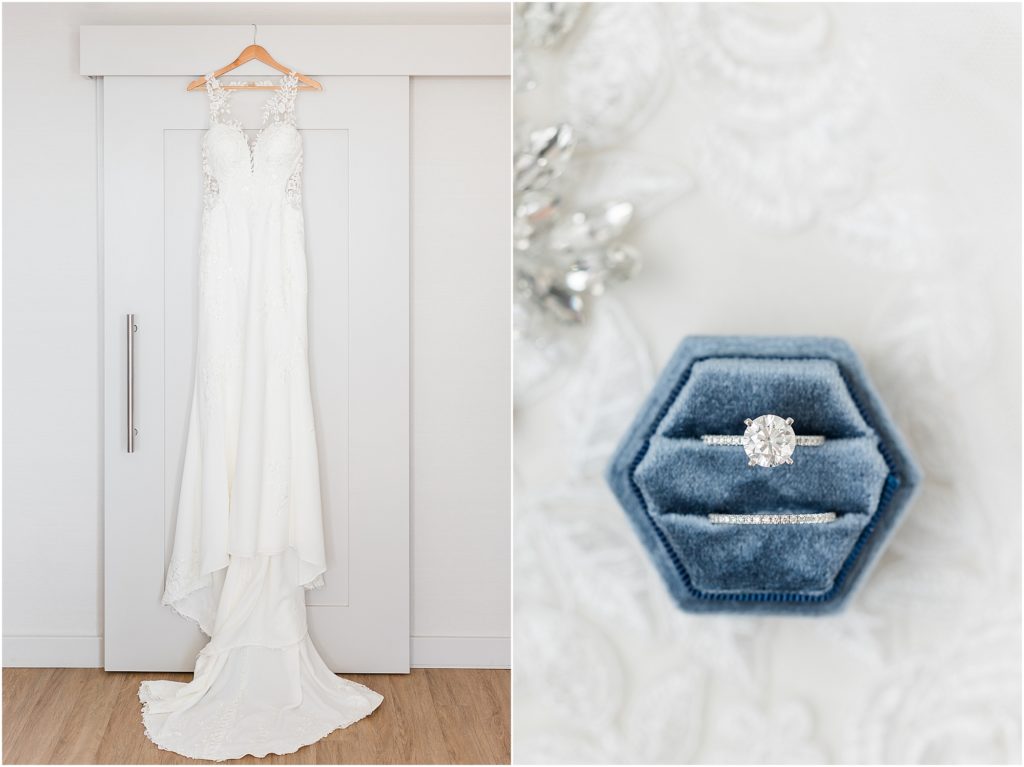 white closet bridal tampa wedding dress and ring at tampa marriot