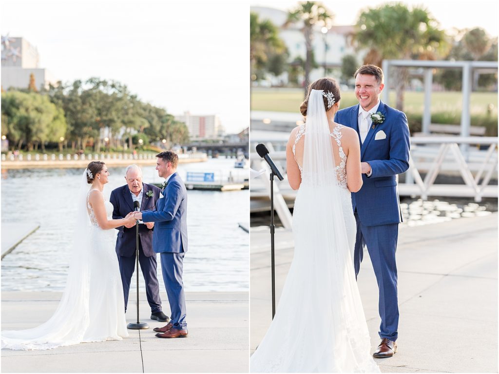 groom laughing during ceremony