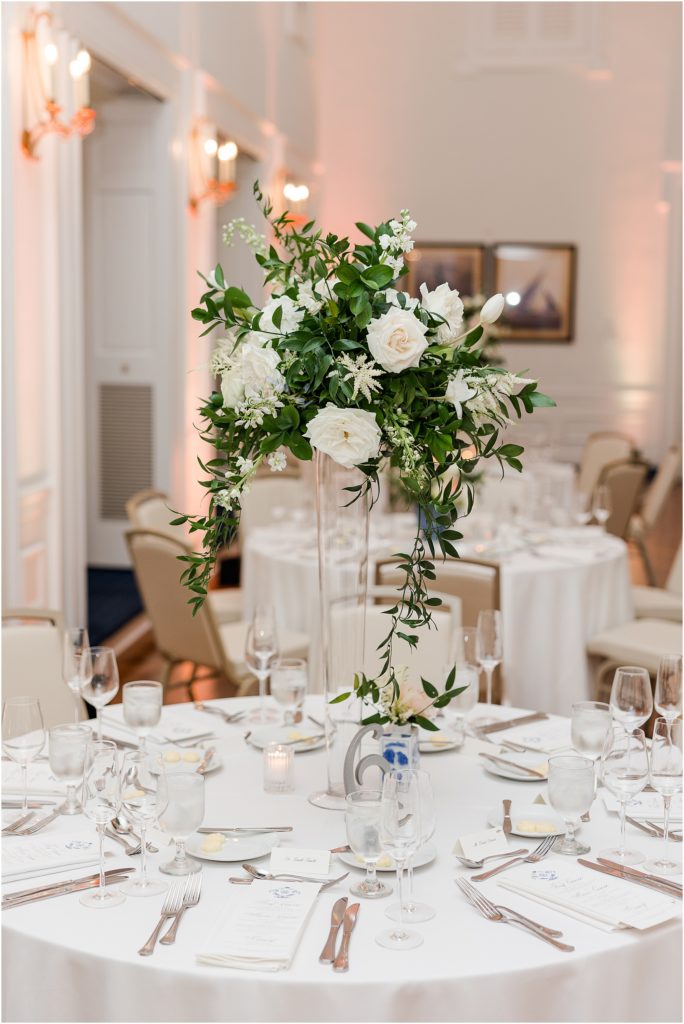 white florals at tampa yacht club