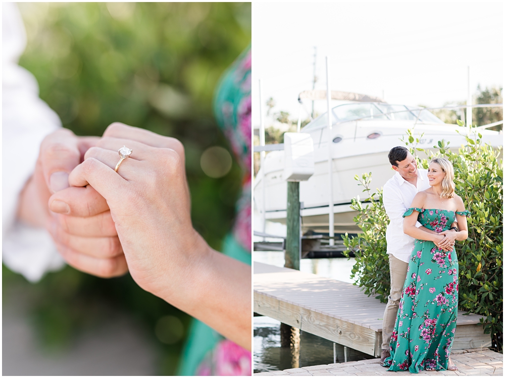 St. Petersburg Engagement Session and ring and marina