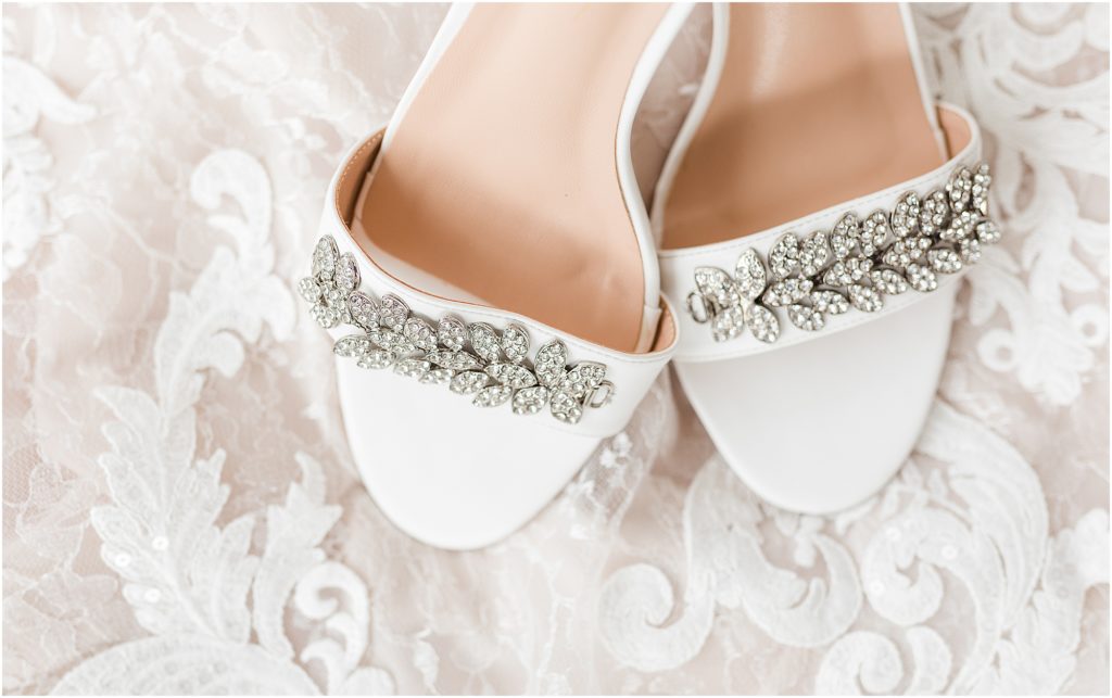 maggie sottero wedding dress and shoes in florida wedding