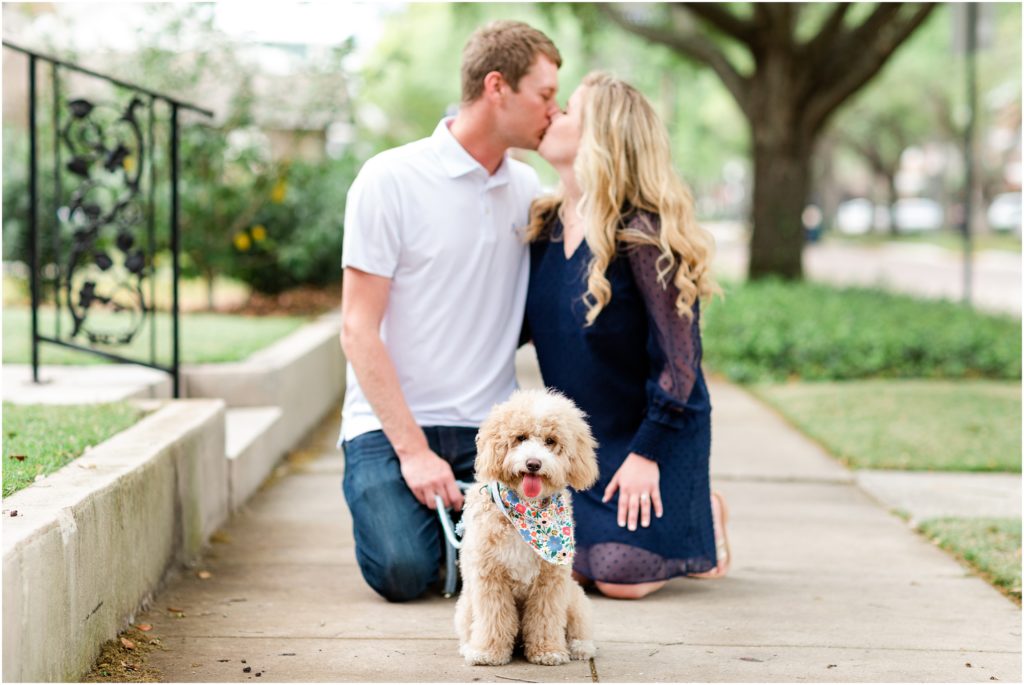 Hyde Park Village Engagement with puppy